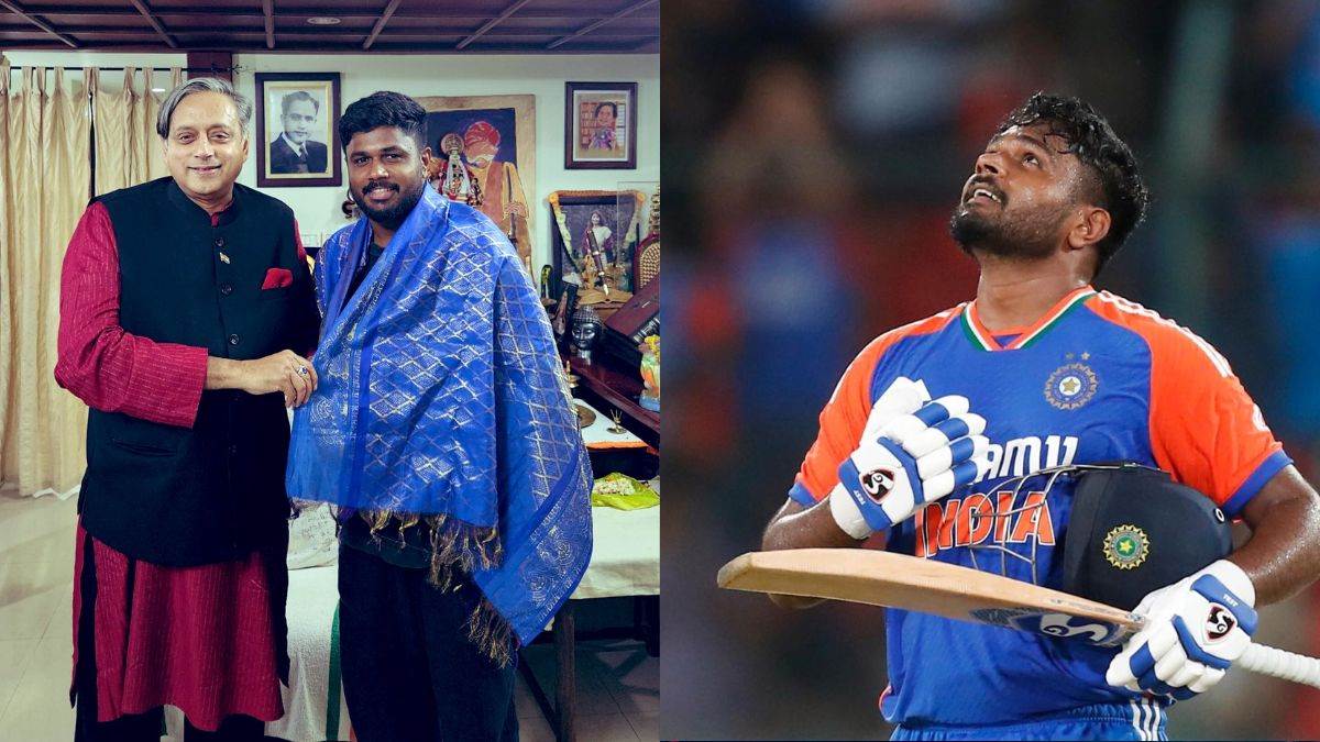 तिरुवंतपुरम में शतकवीर संजू सैमसन को शशि थरूर ने ‘Ponnada’ के साथ सम्मानित किया