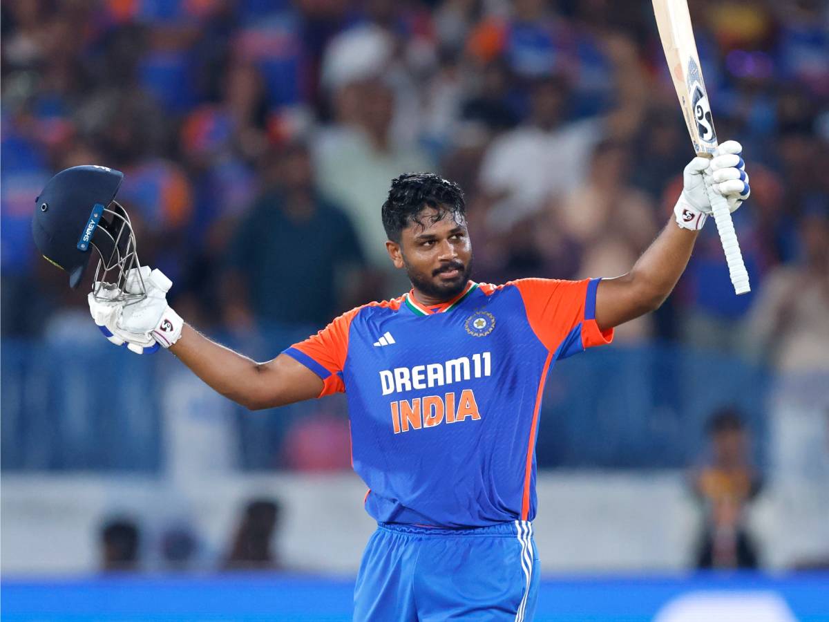 संजू सैमसन ने मात्र 22 गेंदों में अर्धशतक ठोका, हैदराबाद में बांग्लादेशी गेंदबाजों की जमकर पिटाई कर रहे हैं