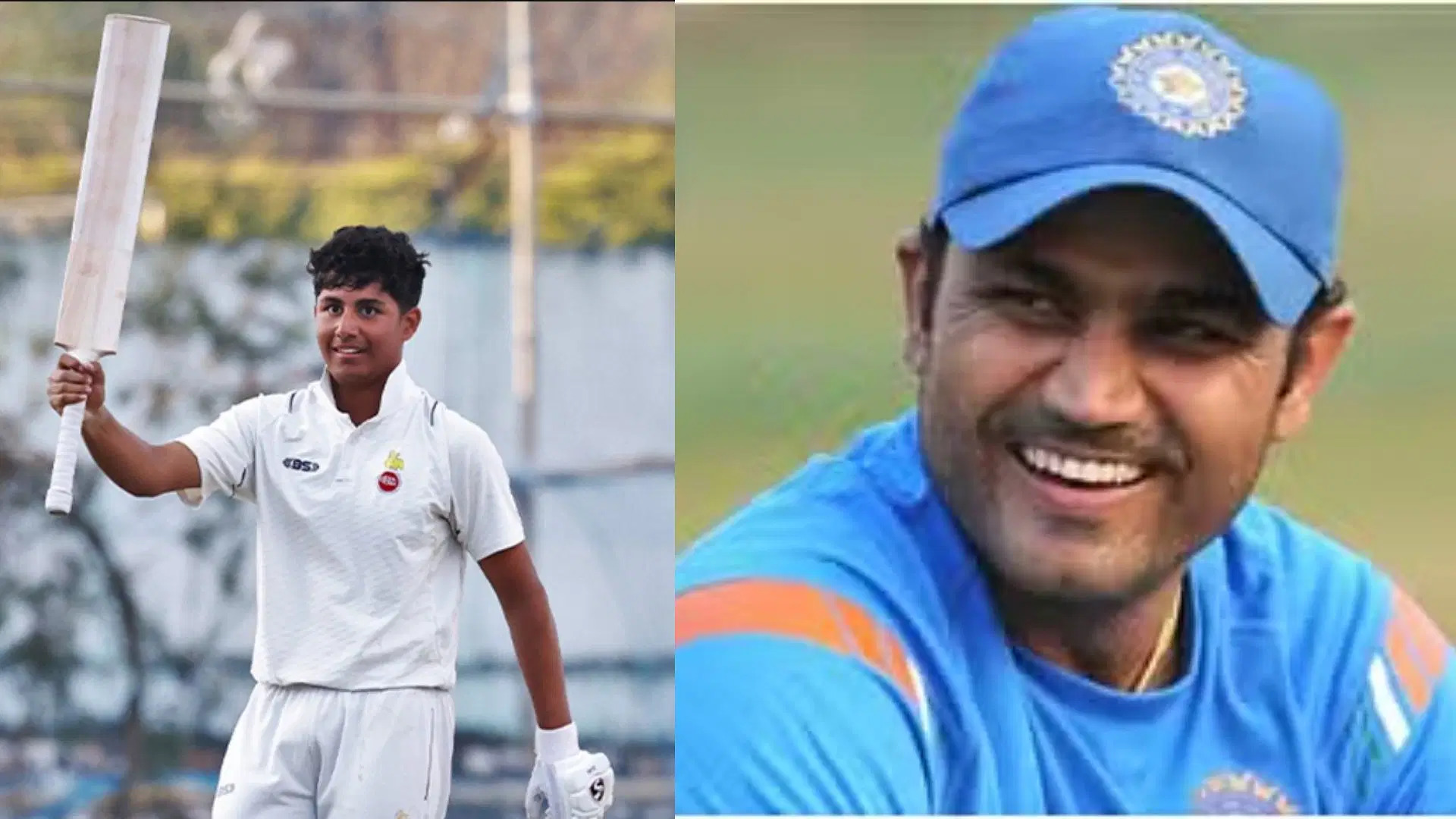 सहवाग का ये ट्वीट बेटे आर्यवीर सहवाग के 297 रनों की पारी के बाद वायरल हुआ - “सिर्फ 23 रन से फरारी मिस कर गए”