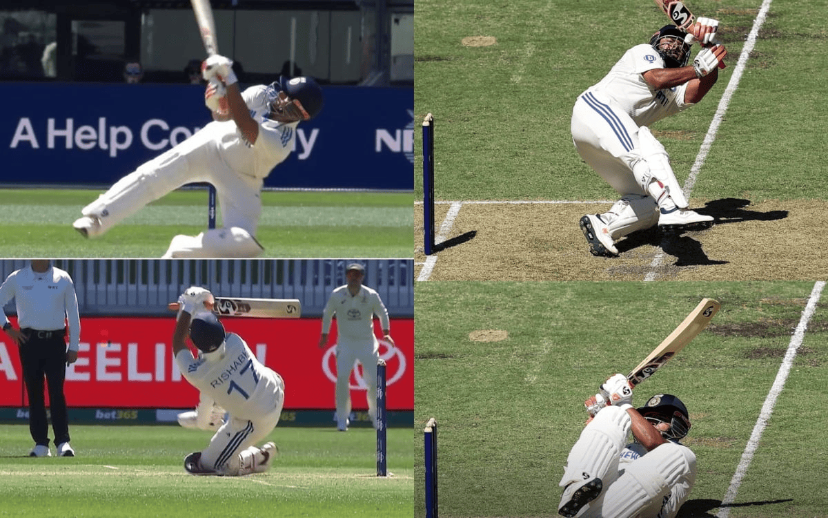 ऋषभ पंत ने पर्थ टेस्ट मैच में पैट कमिंस के खिलाफ लोटते हुए छक्का लगाया, वीडियो वायरल हुई 