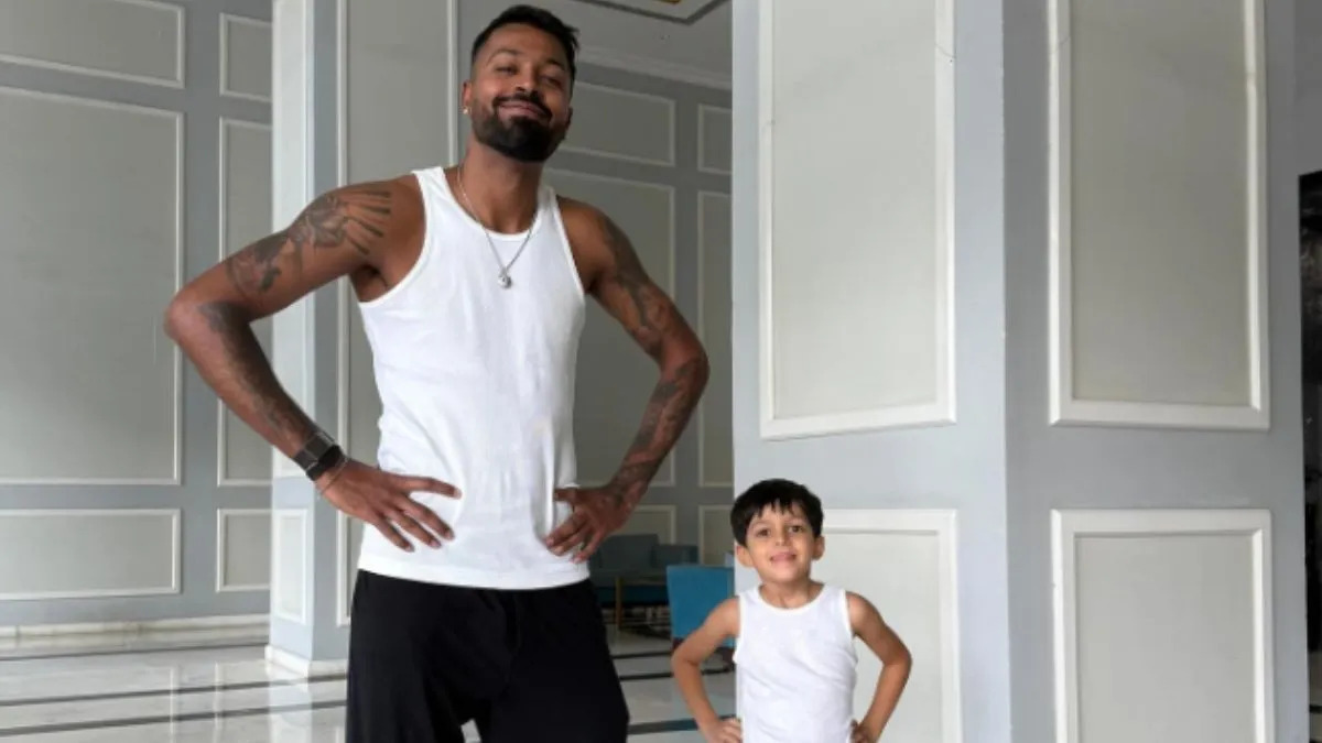 बेटे संग हार्दिक पांड्या मस्ती मोड में नजर आए, सोशल मीडिया पर तस्वीर वायरल हुई 