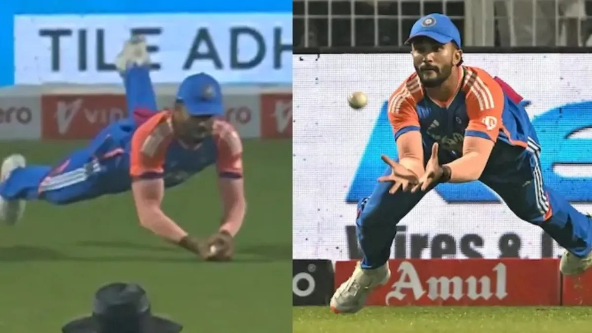 चीते की तरह छलांग लगाकर नीतीश कुमार रेड्डी ने शानदार कैच पकड़ा; वीडियो देखें 