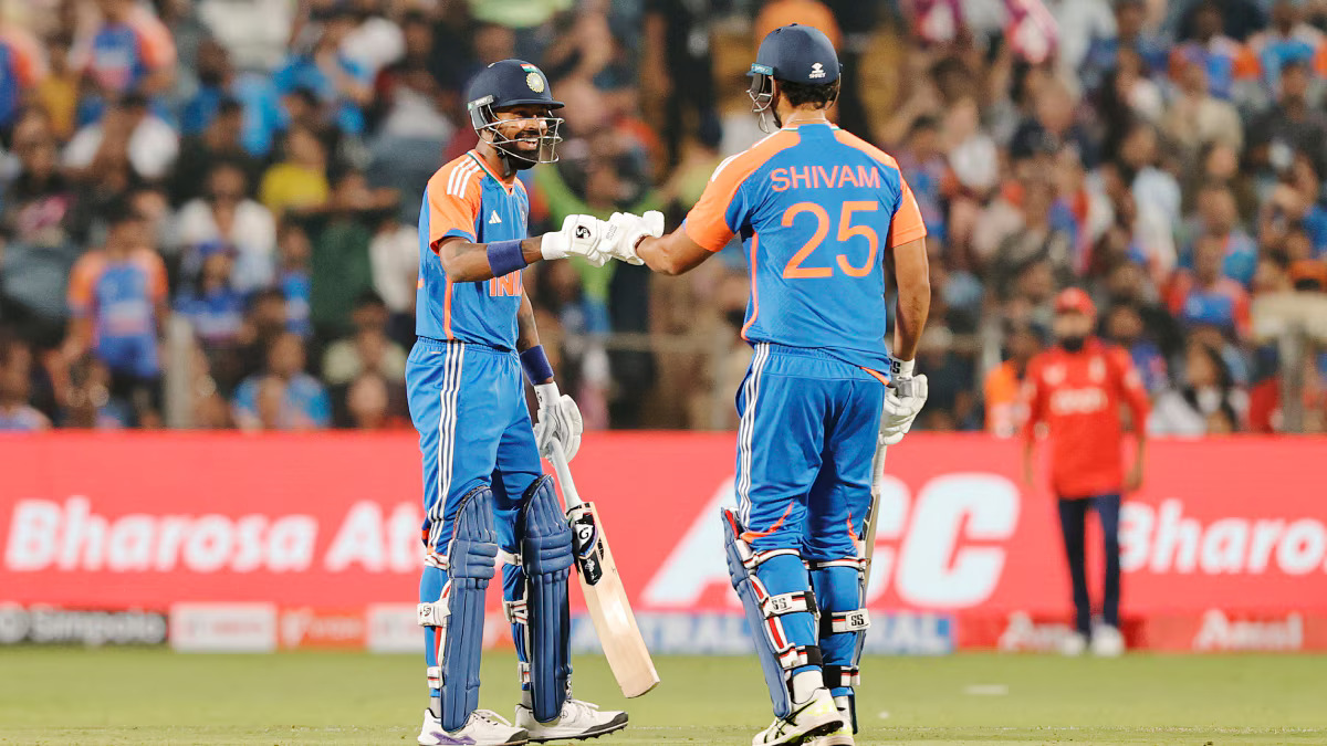 भारत ने हार्दिक पांड्या और शिवम दुबे की शानदार पारी की बदौलत पहली पारी में 181 रन बनाए 