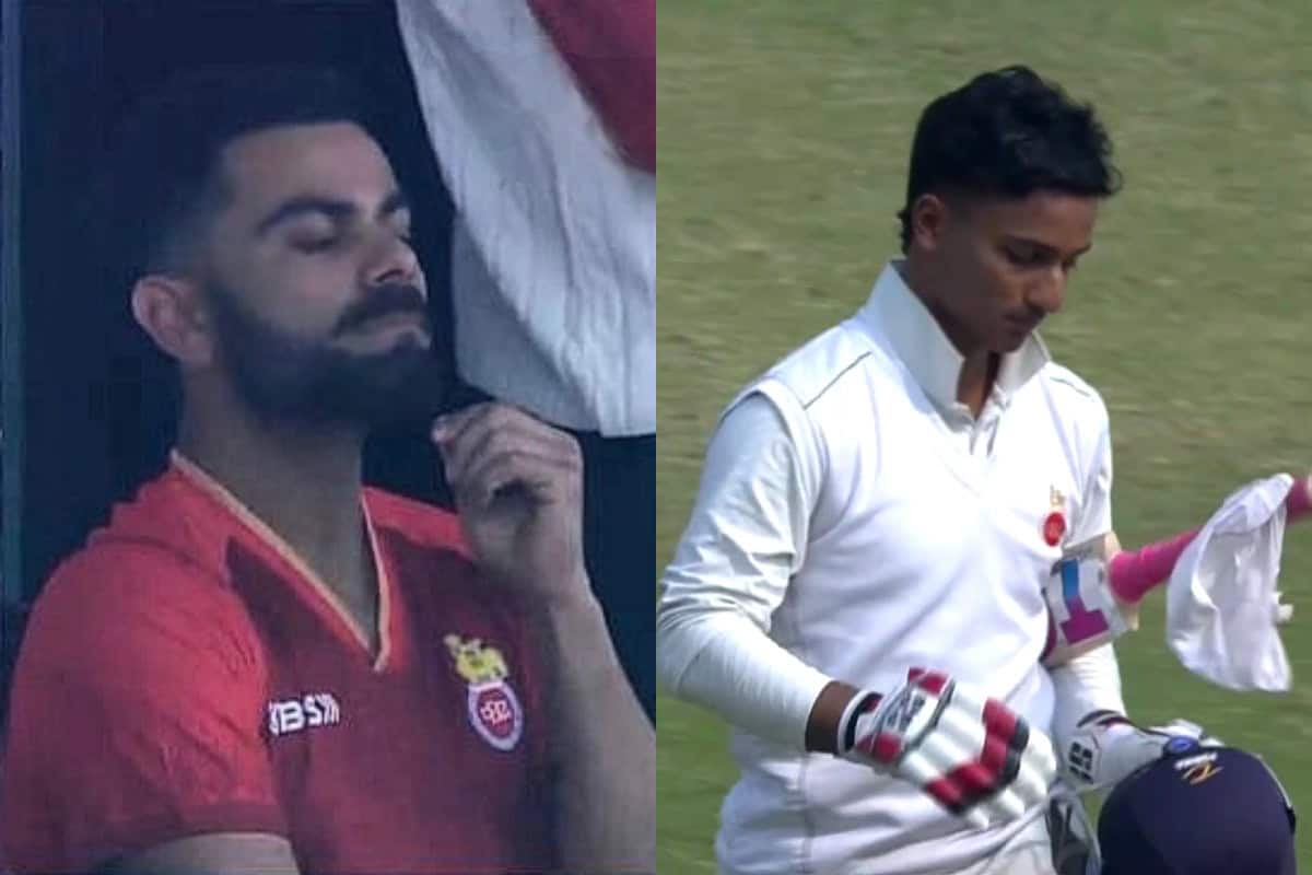 विराट कोहली रेलवे के खिलाफ आयुष बडोनी के 99 रनों पर आउट होने के बाद परेशान दिखे