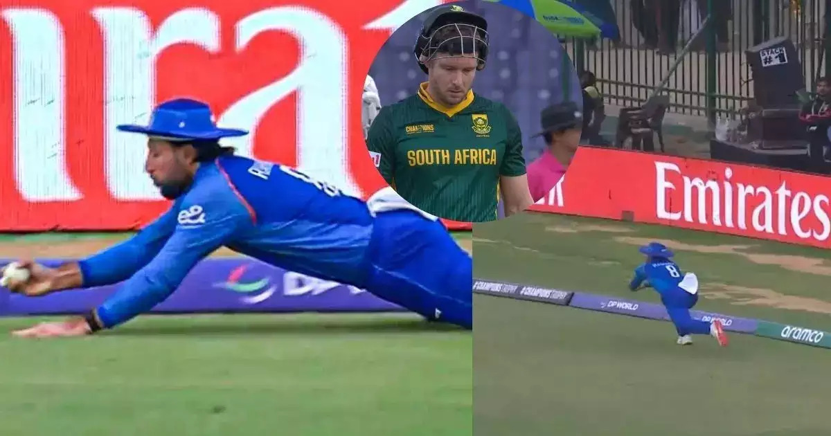 CT2025: रहमत शाह ने डेविड मिलर का बेहतरीन कैच पकड़ा, वीडियो देखें 