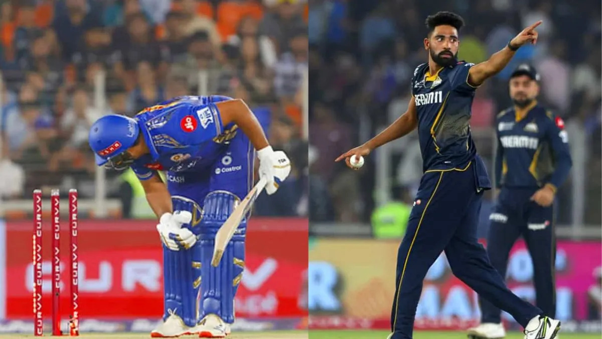 सिराज ने अहमदाबाद में रोहित शर्मा की गिल्लियां बिखेर दी, दो गेंदों पर चौका खाने के बाद बदला लिया 