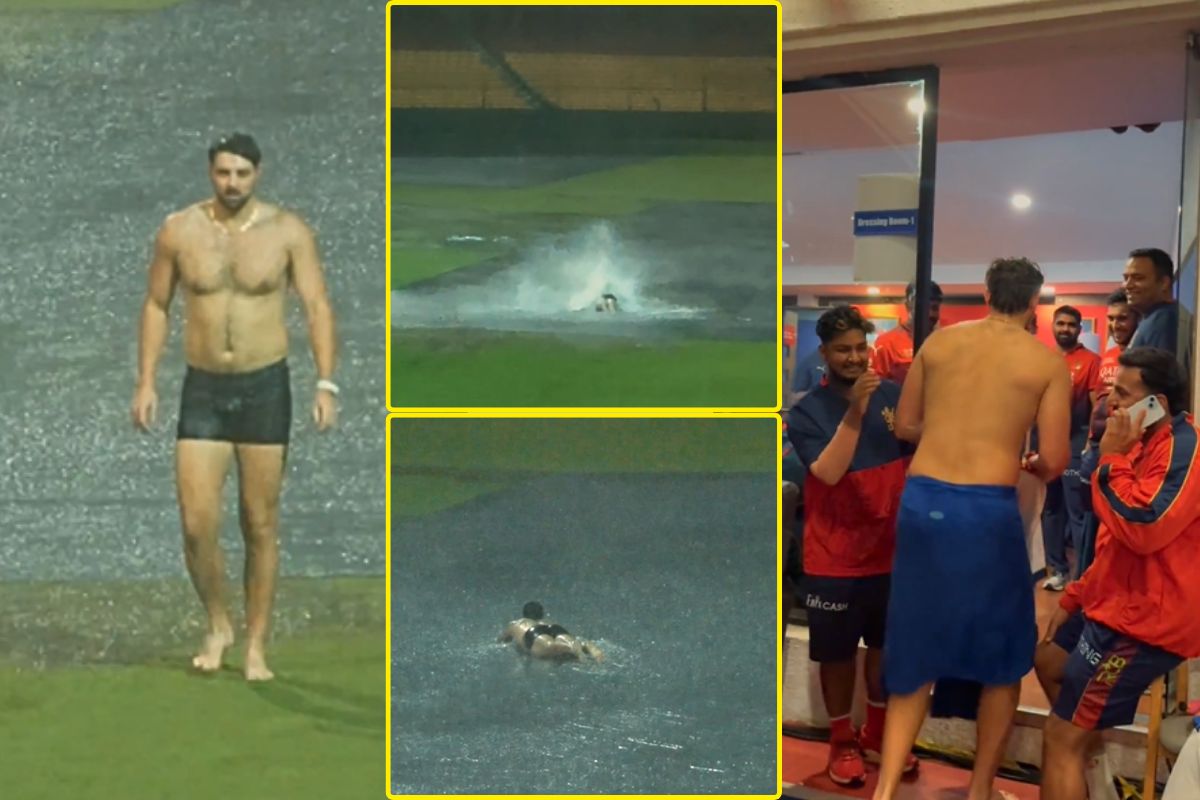 IPL 2025: टिम डेविड ने एम. चिन्नास्वामी स्टेडियम में जमकर बारिश का आनंद लिया, आप भी वीडियो देखें