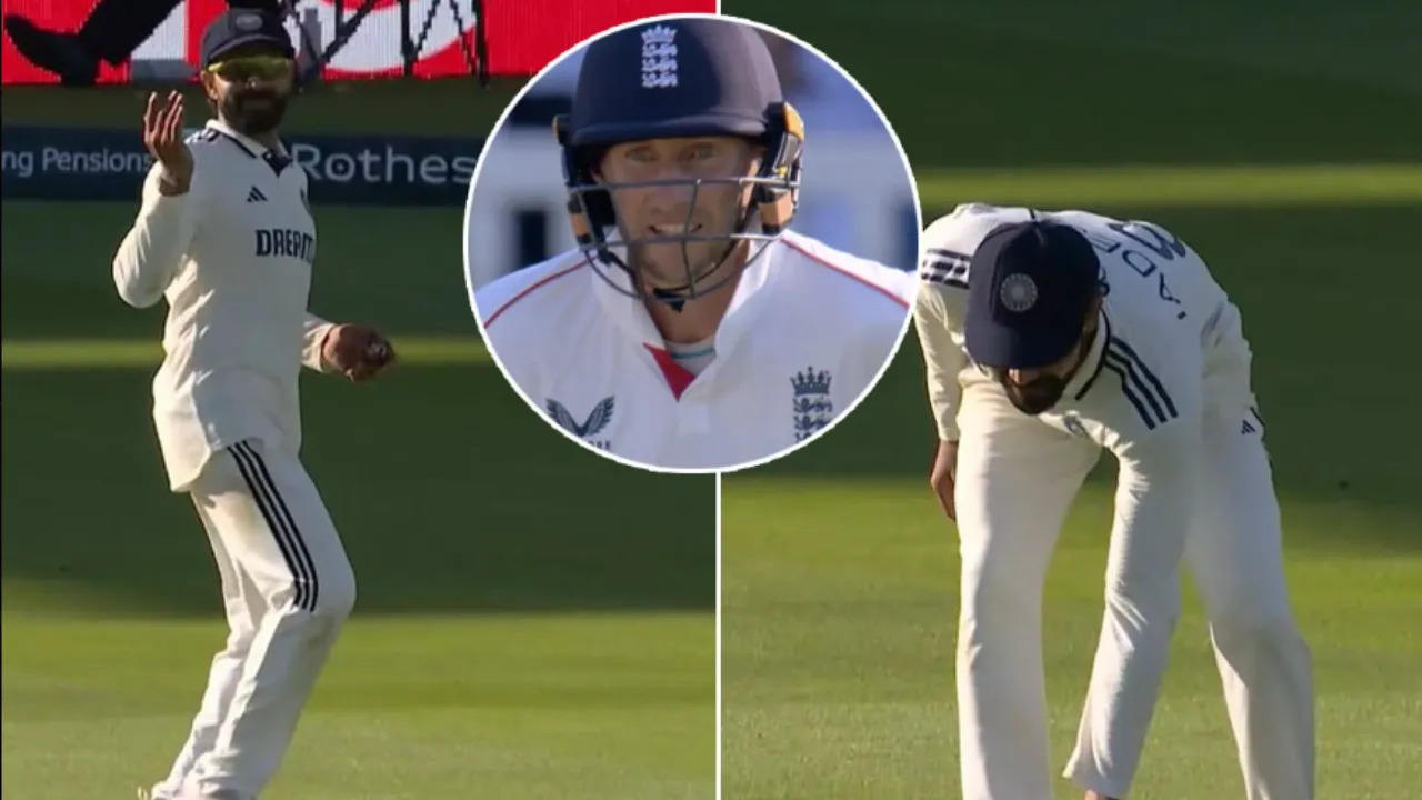जो रूट को रवींद्र जडेजा ने दूसरे रन के लिए उकसाया, बल्लेबाज पहले दिन स्टंप्स तक 99 रन पर