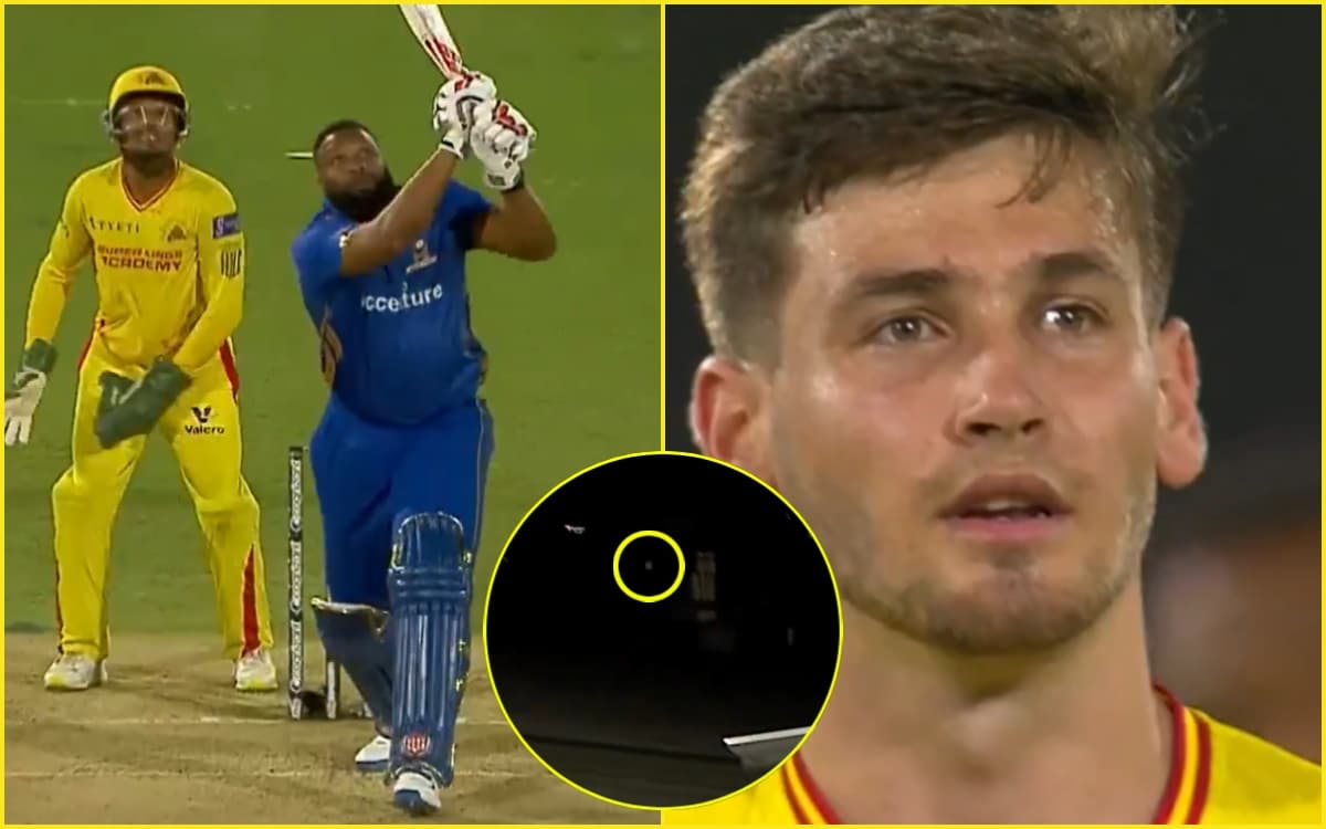 MLC 2025: कायरन पोलार्ड ने टेक्सास सुपर किंग्स बनाम एमआई न्यूयाॅर्क मैच में नूर अहमद को 100 मीटर लंबा छक्का जड़ा, वीडियो वायरल हुई