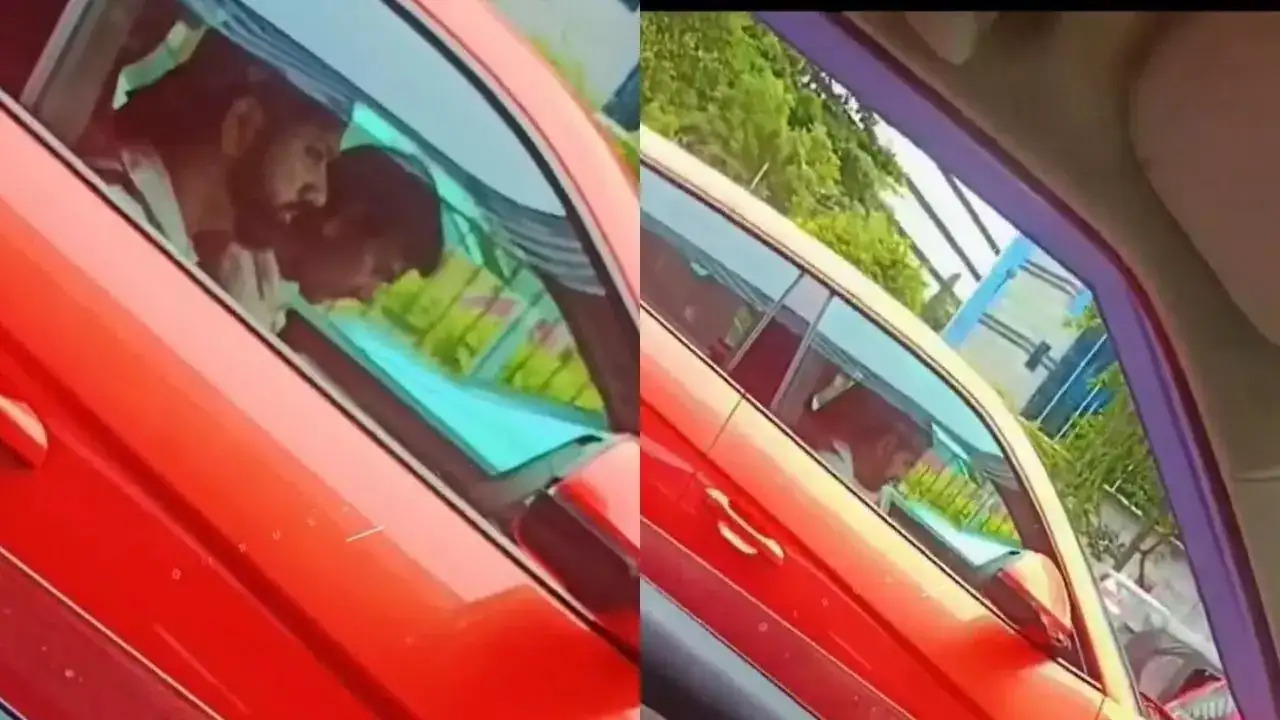 मुंबई के ट्रैफिक में फंसे रोहित शर्मा ने अपनी नई लेम्बोर्गिनी से फैन को हाथ हिलाकर अभिवादन किया