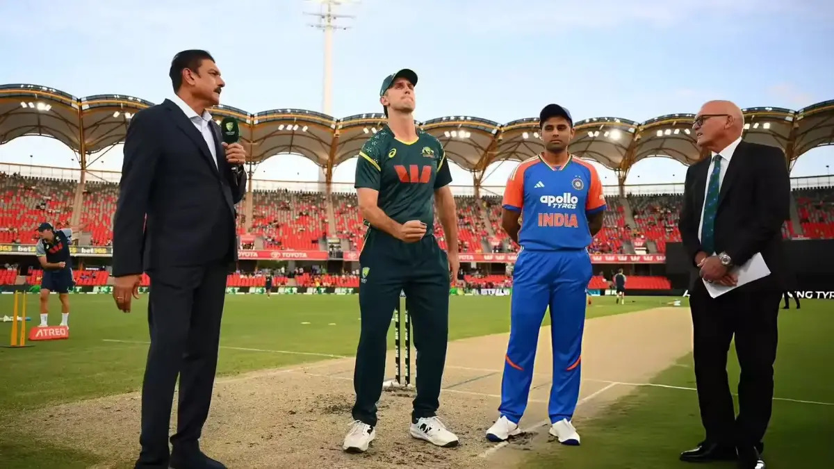 AUS vs IND 2025 5th T20I: ऑस्ट्रेलिया ने टॉस जीतकर गेंदबाजी चुनी, रिंकू सिंह को मिला मौका